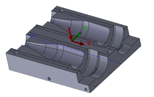 A plastic mold for bottles