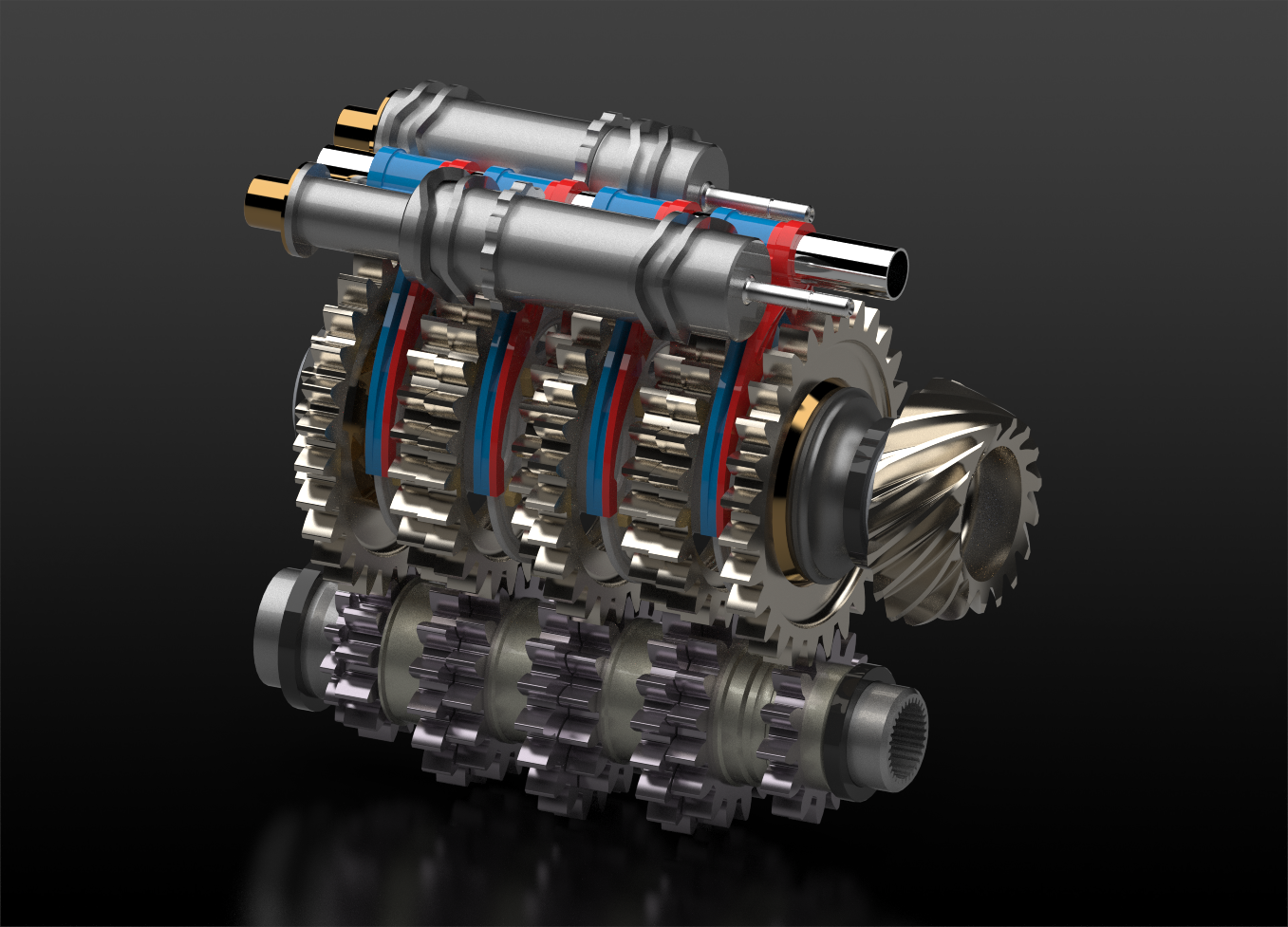 A complex gearbox.
